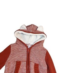 Cat + Jack burnt orange fox ears sweater jacket boys 12 Months